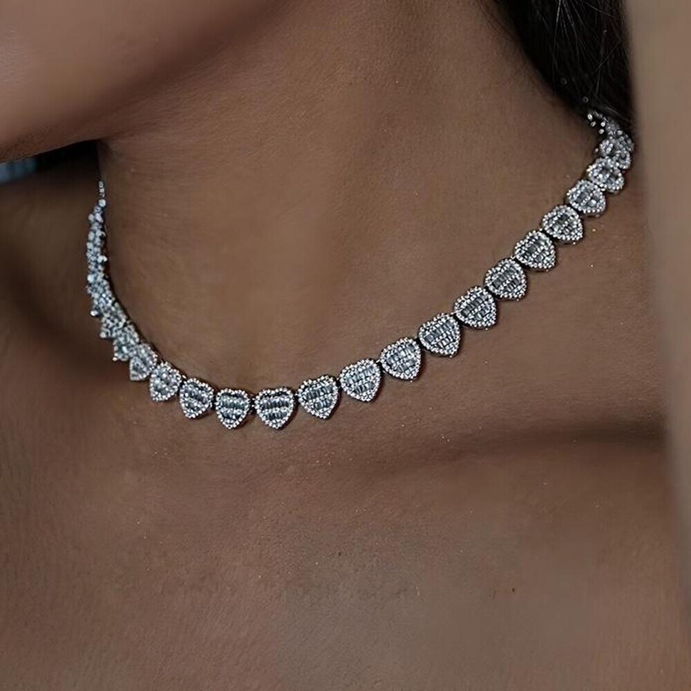Iced Out Heart Necklace 16 Inch 4 Ea 4 - Picture 2 of 7